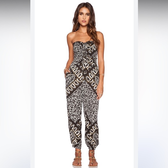 Free People Printed Balloon Jumpsuit Size Small - Picture 1 of 8